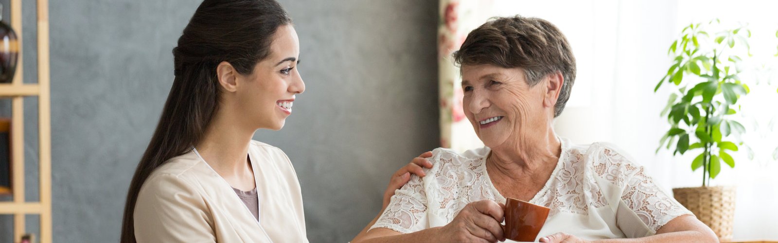 caregiver and her patient talking